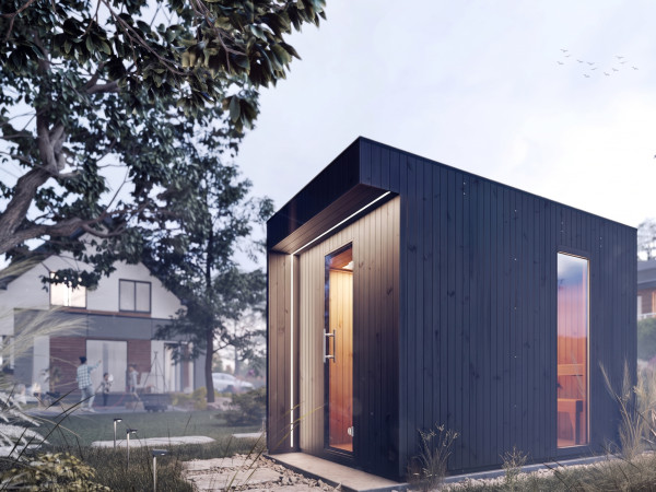 Gartensauna Musta Komplettset mit BIO 9 kW Ofen mit externer Steuerung