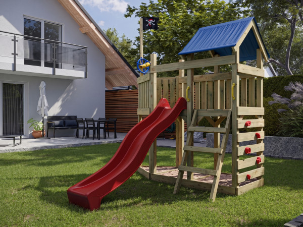 Spielturm Pirat Captain Snappy KDI inkl. Rutsche rot