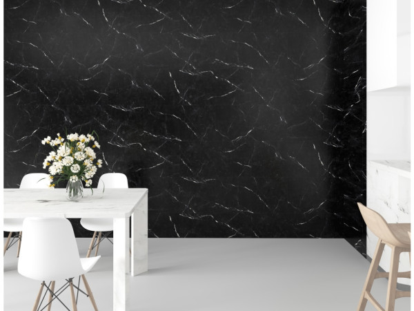 Wandpaneele RenoVario Carrara Marmor Schwarz Fliese Vinyl SPC