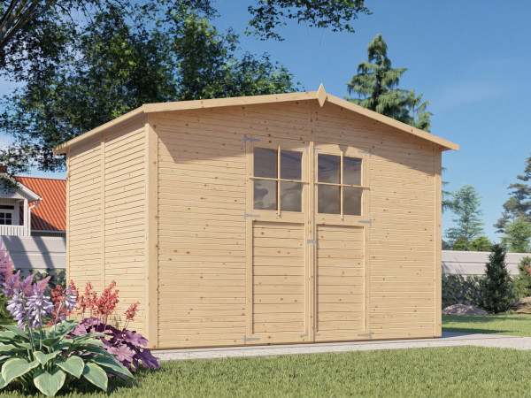 Gartenhaus Alexis 4 Rhombusprofil 18 mm natur