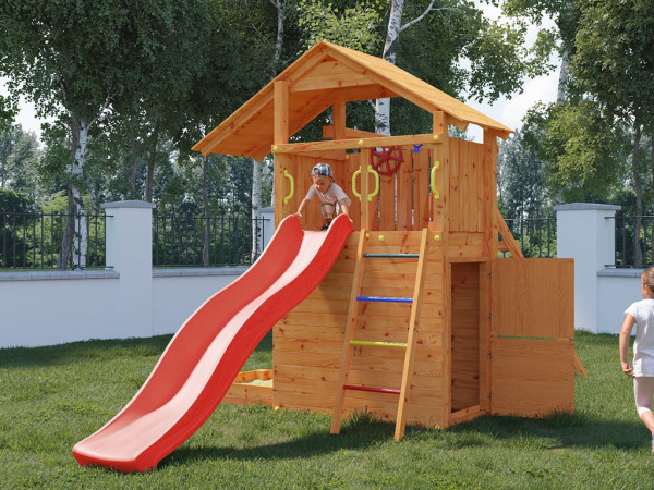 Hinweis: Abb. entspricht nicht dem Lieferumfang. Rutsche nicht enthalten”.