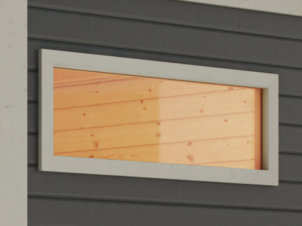 Saunafenster Klarglas verpackt weiß