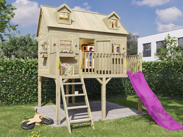 Stelzenhaus Madrid KDI inkl. Rutsche pink