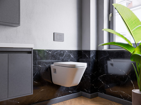 Wandpaneele RenoVario Carrara Marmor Schwarz Fliese Vinyl SPC