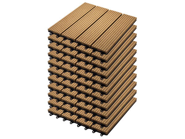 WPC-Fliese Teak geriffelt