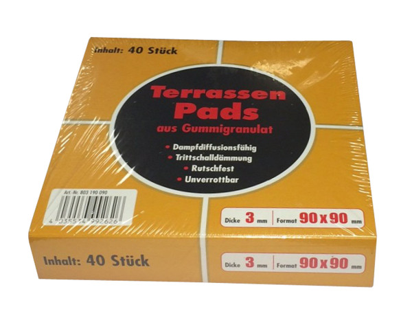 Terrassenpads 3 mm aus Gummigranulat 40 Stück