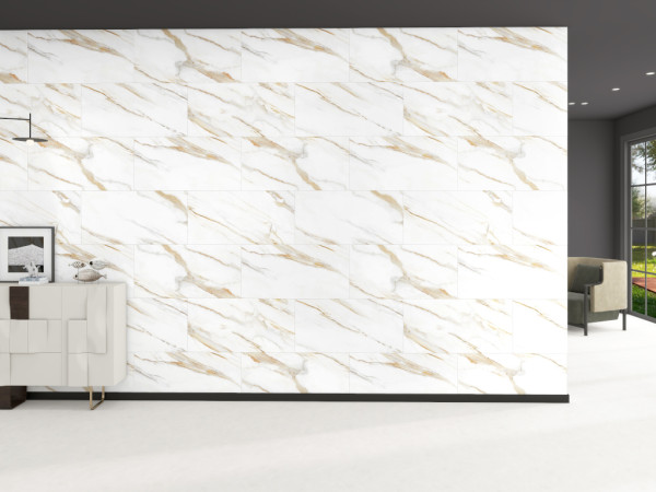 Wandpaneele RenoVario Carrara Marmor Gold Fliese Vinyl SPC