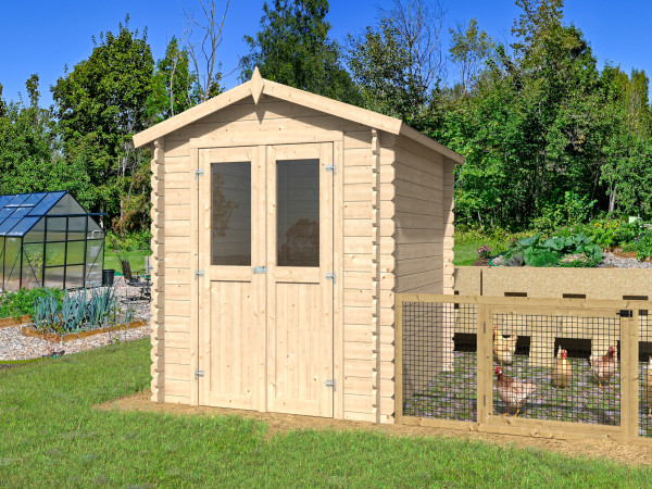 Gartenhaus BBH "Mini 2 D" 28 mm Satteldach