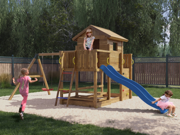 Stelzenhaus Mars kesseldruckimprägniert inkl. Rutsche blau